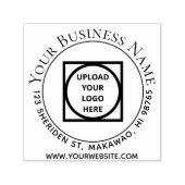 Zelf Inkt Ronde Zakelijke Adresstempel met Logo Zelfinktende Stempel (Design)