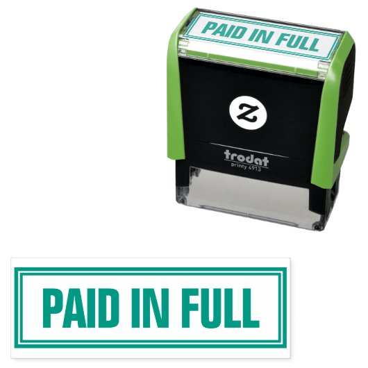 ZELF-INKT STEMPEL 'KANTOR VOLLEDIG BETAALD' (In situ)