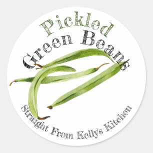 Zelf Inmaken Bedrijfs Pickled Groene Boon Eten  Ronde Sticker