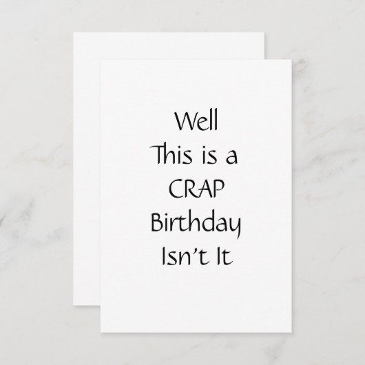 Zelf-isolerende Birthday Kaart Crap Funny Hilariou (Voorkant / Achterkant)