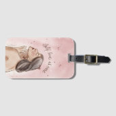 Zelf Liefde Bagagelabel | Meisje in Roze (Voorkant (horizontaal))