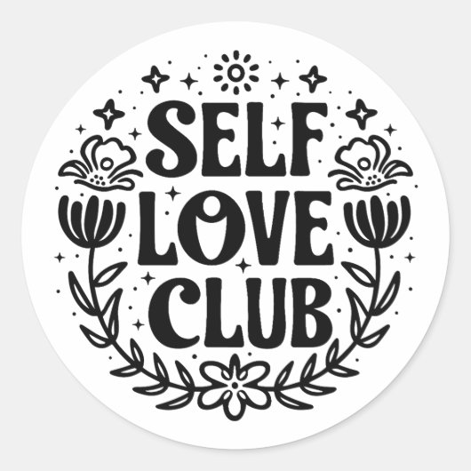 Zelf liefde club esthetisch ronde sticker (Voorkant)