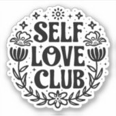 Zelf liefde club esthetisch sticker (Voorkant)