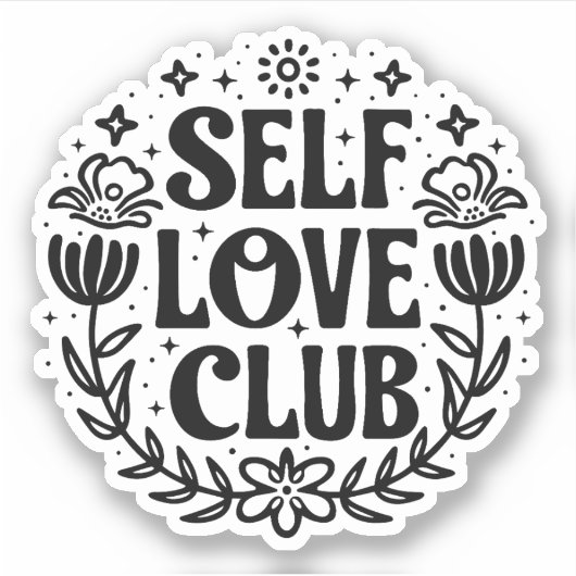 Zelf liefde club esthetisch sticker (Voorkant)