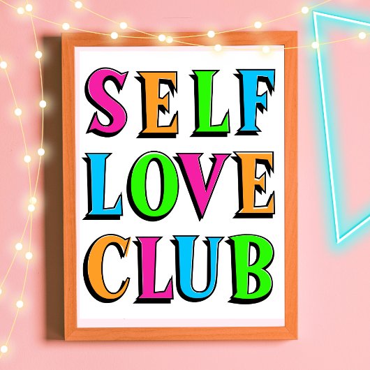 Zelf liefde club Neon Rainbow Kleur Poster