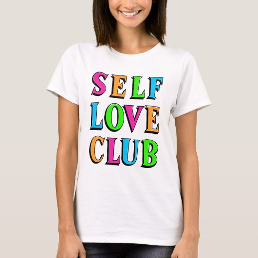 Zelf liefde club Neon Rainbow T-shirt (Voorkant)