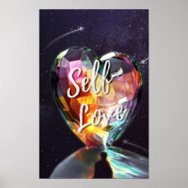 Zelf Liefde Galaxy Hart Poster Inspirerend 11x17
