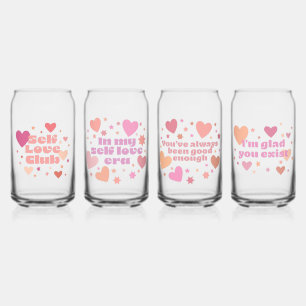 Zelf Liefde Glazen Blikken Set van 4