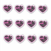 Zelf liefde hart, luipaard print sticker (Voorkant)