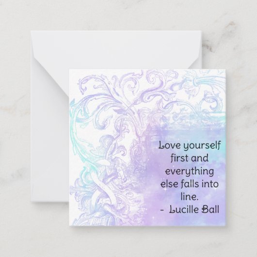 *~* Zelf Liefde Lucille Ball AP62 Flat Note Kaart Notitiekaartje (Voorkant)