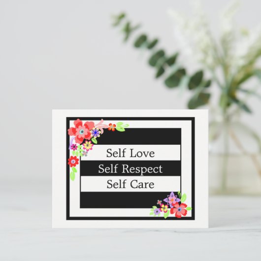 "Zelf Liefde" Prachtig Bloemen Briefkaart. Briefkaart (Staand voorkant)