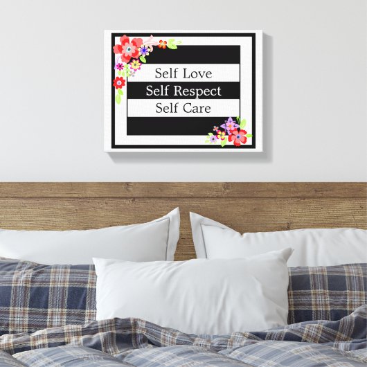 "Zelf Liefde" Prachtig Bloemen Canvas. Canvas Afdruk (Insitu (Slaapkamer))