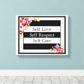 "Zelf Liefde" Prachtig Bloemen Canvas. Canvas Afdruk (Insitu (Houten vloer))