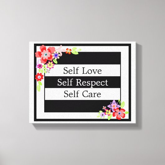 "Zelf Liefde" Prachtig Bloemen Canvas. Canvas Afdruk (Voorkant)