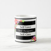 "Zelf Liefde" Prachtige Bloemen Mok met harten. (Center)