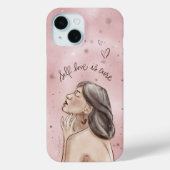 Zelf Liefde Telefoon Case | Meisje in Roze (Achterkant)