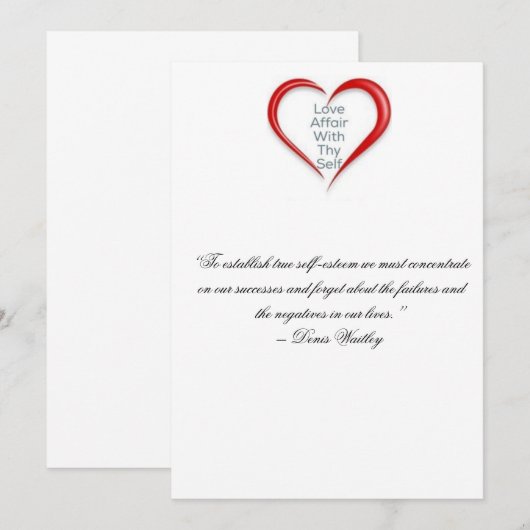 Zelf-liefdesaanmoedigingskaart Bedankkaart (Voorkant / Achterkant)