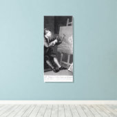 Zelf portret die de Comic Muse schildert Canvas Afdruk (Insitu (Houten vloer))