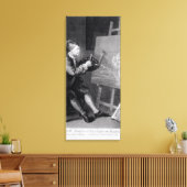 Zelf portret die de Comic Muse schildert Canvas Afdruk (Insitu (Woonkamer))