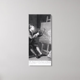 Zelf portret die de Comic Muse schildert Canvas Afdruk