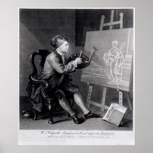 Zelf portret die de Comic Muse schildert Poster (Voorkant)