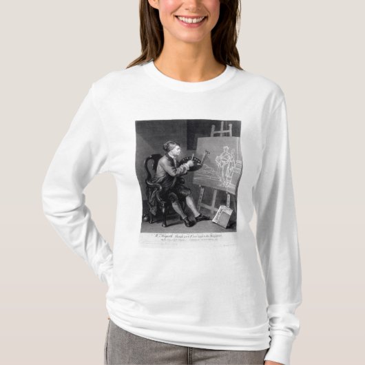 Zelf portret die de Comic Muse schildert T-shirt (Voorkant)