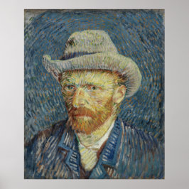 Zelf-portret met grijs Pet van Gogh Poster
