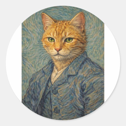 Zelf-Portret met Wervelende Spins Sticker (Voorkant)