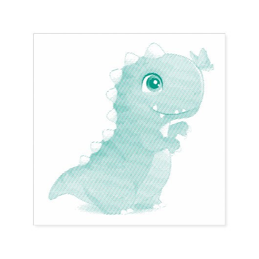 ZELF RUBBERSTEMP: BABY DINOSAUR ZELFINKTENDE STEMPEL (Design)