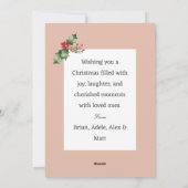 Zelf te maken kerstkaart met foto van het gezin en (Achterkant)