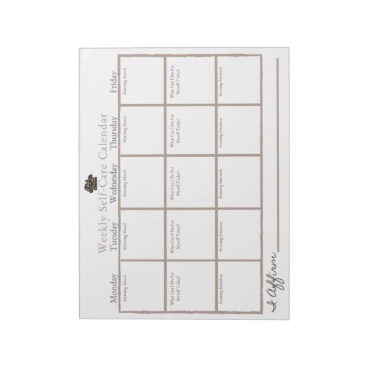 Zelf-zorgagenda Notitieblok (Linkerzijde)