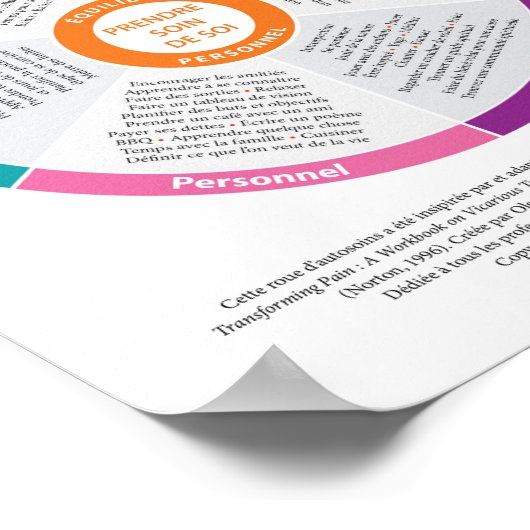 Zelf-zorgwiel in kleur! Frans. Poster (Hoek)