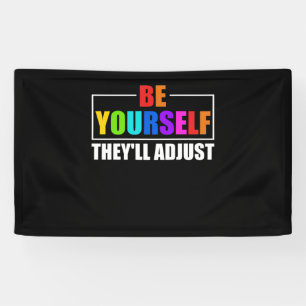 Zelf zullen ze de regenboogvlag van LGBTQ aanpasse Spandoek