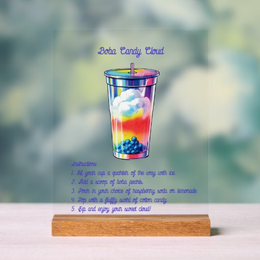 Zelfbedienings Mocktail Acryl Bord (Neutraal)