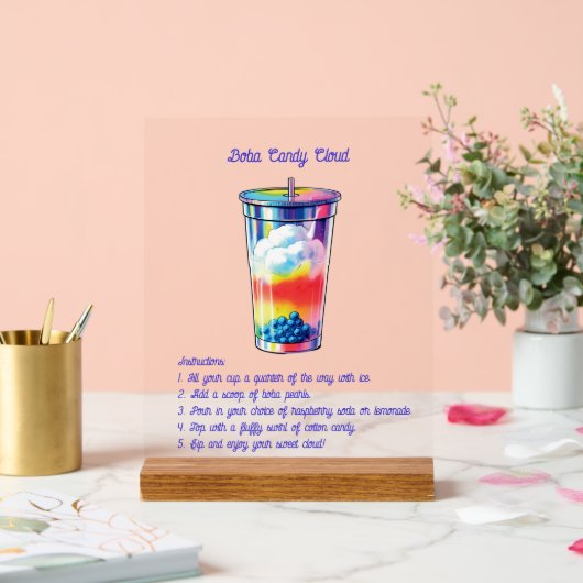 Zelfbedienings Mocktail Acryl Bord (Huwelijk)