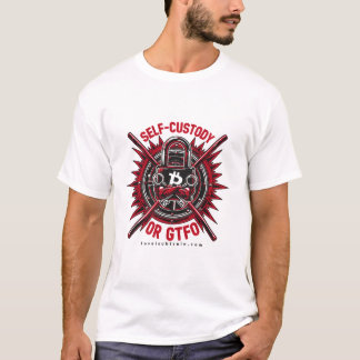 Zelfbewaring of GTFO - Bitcoin Heren T-Shirt