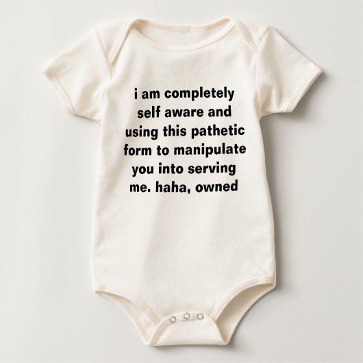 zelfbewust baby romper (Voorkant)