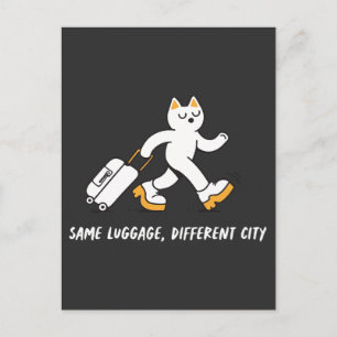 Zelfde bagage andere stad Grappige reiziger kat Briefkaart