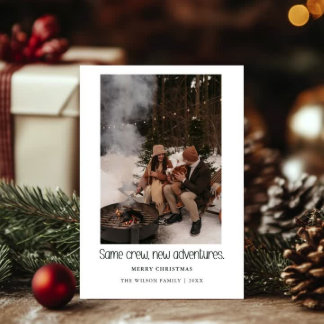 Zelfde bemanning, nieuwe avonturen, kerstfotokaart kaart
