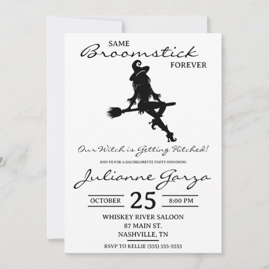 Zelfde Bezemsteel Voor Altijd! Heks Thematische Ba Kaart (Voorkant)