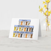 Zelfde dag gezamenlijke geboorte Cartoon katten Kaart (Gele Bloem)