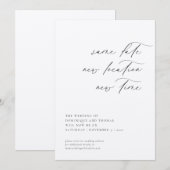 Zelfde datum nieuwe locatie nieuwe tijd Wijziging  Kaart (Voorkant / Achterkant)