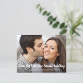 Zelfde grote liefde, kleinere bruiloft aankondigingskaart (Staand voorkant)