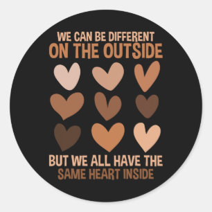 Zelfde Hart Binnen Diversiteit Liefde Eenheid Zwar Ronde Sticker