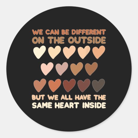 Zelfde Hart Binnen Juneteenth Black History Month Ronde Sticker (Voorkant)