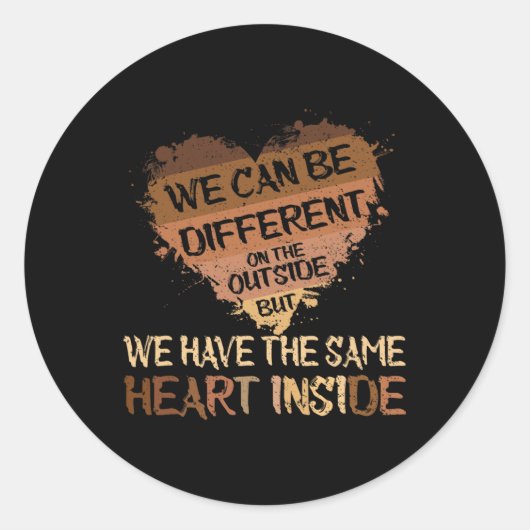Zelfde Hart Binnen Juneteenth Black History Month Ronde Sticker (Voorkant)