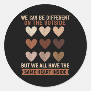 Zelfde Hart Binnen Zwarte Geschiedenis Maand Manne Ronde Sticker