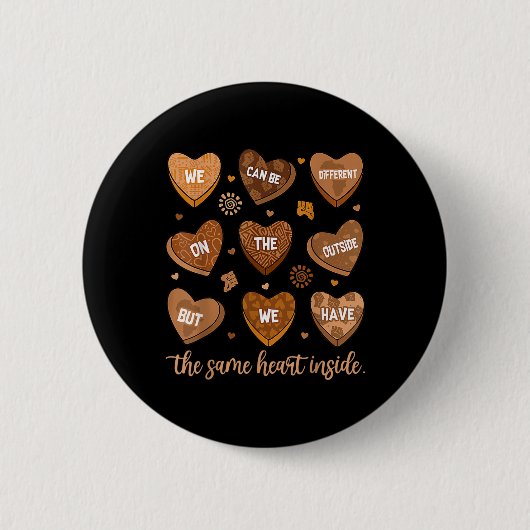 Zelfde Hart Black History Month Afro-Amerikaans Wo Ronde Button 5,7 Cm (Voorkant)