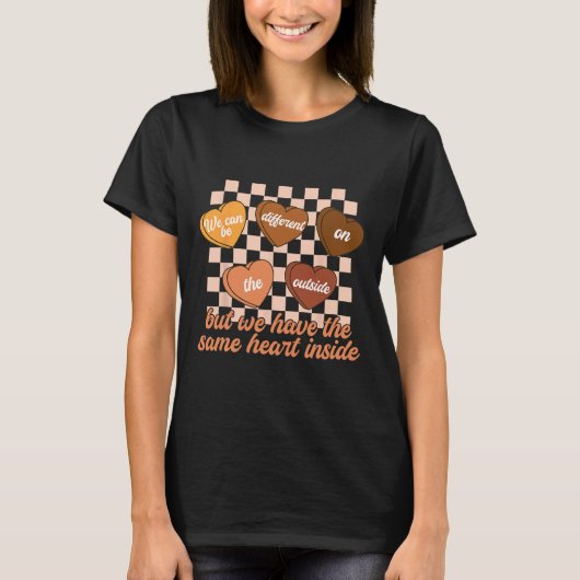 Zelfde Hart Black History Month Geruite Candy Con T-shirt (Voorkant)