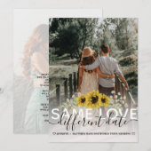 Zelfde Liefde Andere Datum Zonnebloem Trouwfoto Aankondiging (Voorkant / Achterkant)